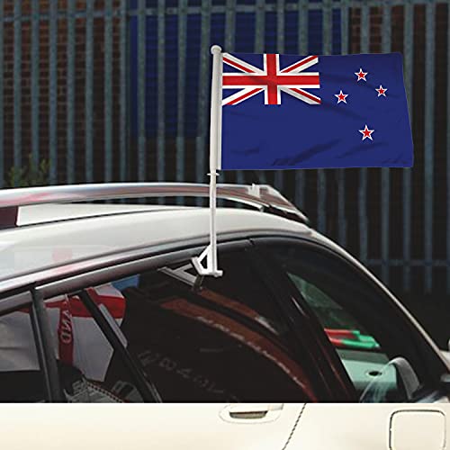 BANNER BUZZ MAKE IT VISIBLE New Zealand Car Flag Window Clip 18” X 12” Double Side Printing White Pack of 100