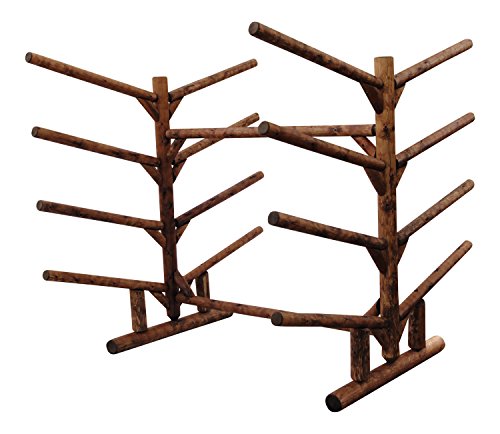 Log Kayak Rack 8 Place Kayak or SUP Log Rack Canyon Brown Finish