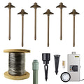 VOLT 12V LED Outdoor Path Light 6-Pack Kit with Low Voltage Transformer Bronze