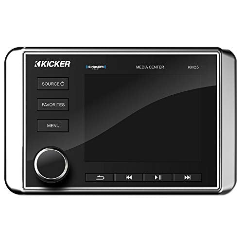 KICKER Premium Marine Gauge-Style Source & 6.5" Thin-Mount LED Speakers Bundle