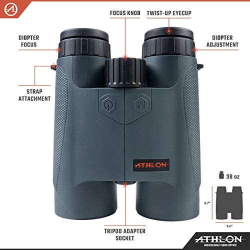 Athlon Optics 10x50 Cronus UHD Laser Rangefinder Binoculars Black