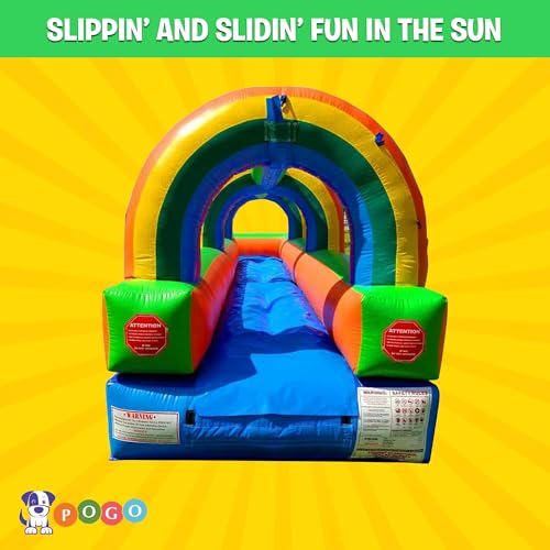 Pogo Bounce House Rainbow Inflatable Water Slide 25x9x6