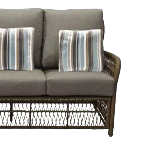 Four Seasons Courtyard Positano 3 Seater All Weather Wicker Loveseat Beige