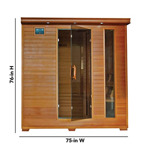 Blue Wave Radiant Saunas BSA1323 6 Cedar Carbon Infrared Sauna 5+ Person