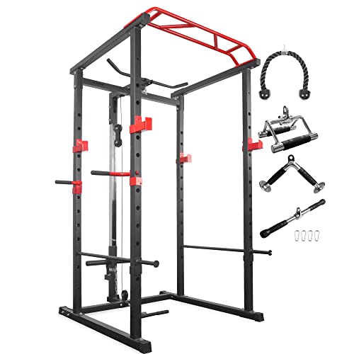 IFAST Power Cage with LAT Pull Down System & Weight Bench Barbell Olympic Weight Plates