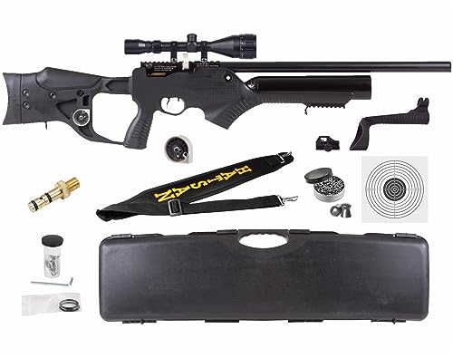 Wearable4U Hatsan Barrage Semi Auto PCP .22 Cal Air Rifle Bundle with Scope, Paper Targets & Pellets