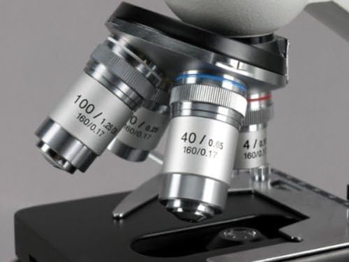 AmScope M600-TK50 40X-1000X Advanced Compound Microscope with 3D-Stage, Book, Slides & Carrying Case