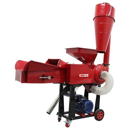INTSUPERMAI Straw Crusher and Feed Pulverizer Machine 220V 500KG/H Red