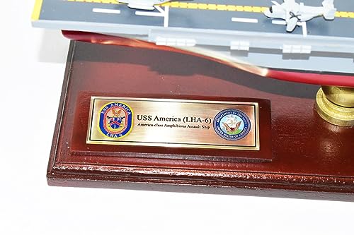 Squadron Nostalgia LLC LHA-6 USS America Amphibious Assault Ship 24-Inch Mahogany Model