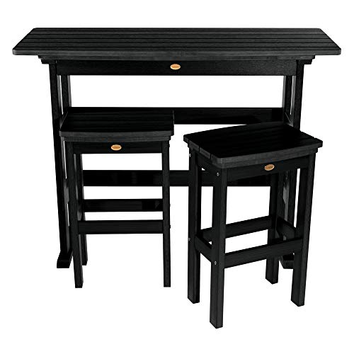 Highwood Lehigh 3pc Bar Height Balcony Set Black