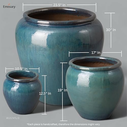 Emissary Home and Garden Round Planter LG Green 30X30