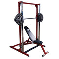Body-Solid Smith Machine Package with Bench, Olympic 255 lbs. Weight Set Red