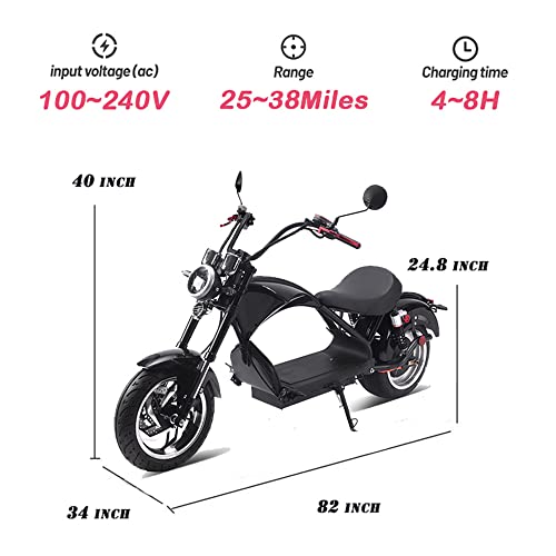 TOXOZERS 2500W Fat Tire Electric Scooter with Seat Black