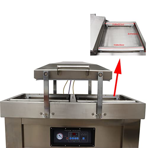 INTSUPERMAI Two Chamber Vacuum Sealer Stainless Steel Food Packaging Machine 21.8inch