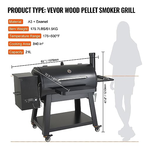 WACTO Portable Charcoal Grill BBQ with Cart Heavy Duty 62-inch