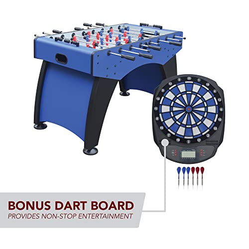Hathaway Ventura 55-in Foosball Table with Bonus Electronic Dart Board Blue