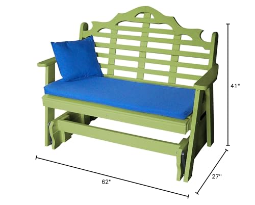 A & L Furniture Co. Marlboro Recycled Plastic 5ft Glider Chair Al Tropical Lime