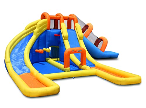 Bounceland Big Splash Triple Water Slides and Pool with Blower, 24ft x 21ft x 8ft, Outdoor Fun for Kids