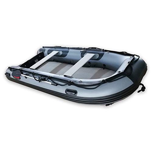 Seamax Recreational Inflatable Boat 10.8 Feet Dark Grey with High Pressure Airmat for 4 Passengers