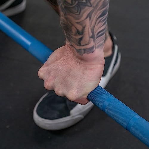 Titan Fitness 20 KG 28.5MM TITAN Series Olympic Barbell, USA Made Multipurpose Bar, Blue Cerakote