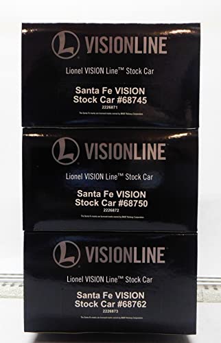 Lionel Santa FE VISIONLINE Stock Car 3 Pack O Gauge