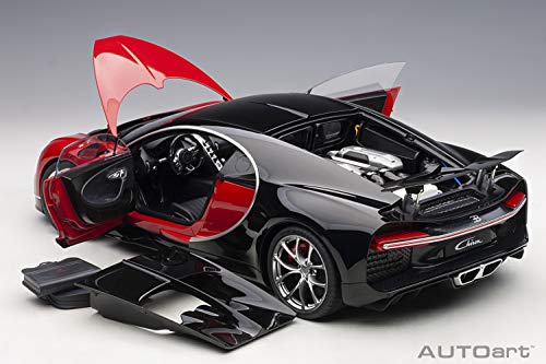 AUTOart Bugatti Chiron 1/12 Model Car Italian Red Nocturne Black