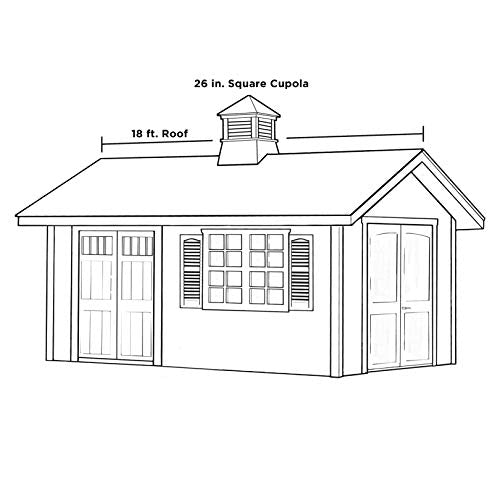 Good Directions 26" Square Coventry Vinyl Cupola with Horse Weathervane White