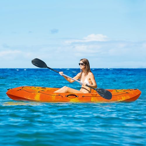 CuisinAid 9.4FT Sit-On-Top Fishing Kayak with Paddles Green Yellow