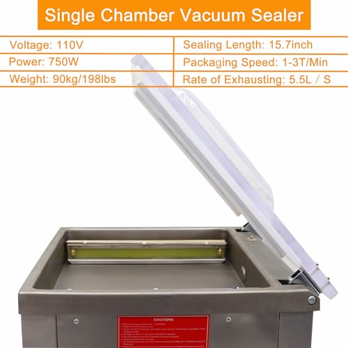 WYDDDARY Heavy Duty Commercial Vacuum Sealer 750W 15.7" Sealing Length