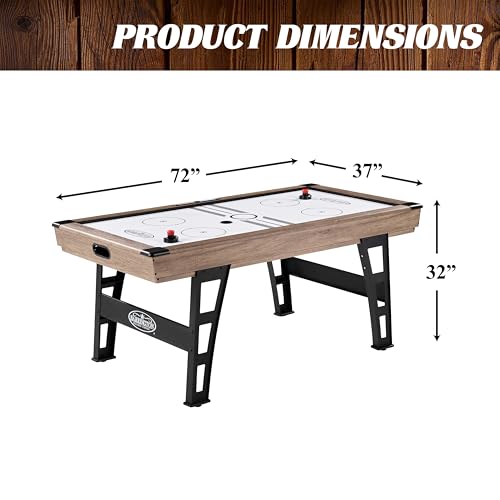Hall of Games Grant 6' Steel Leg Air Hockey Table Wood Grain/Black
