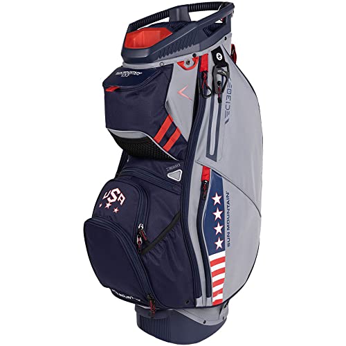 Sun Mountain Mens 2023 C130 14-Way Divided Golf Cart Bag (Patriot)