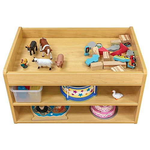 Tot Mate Kid's Book & Toy Storage Organizer Wooden Cabinet Maple