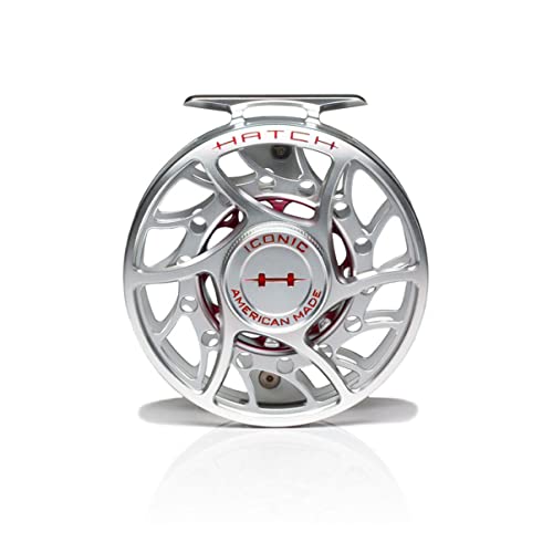 Hatch Outdoors Iconic Fly Reel 7 Plus (7-9wt) Clear/Red