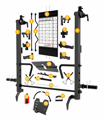 MiM USA Hercules Pro Commercial Smith Machine Functional Trainer Power Rack Black
