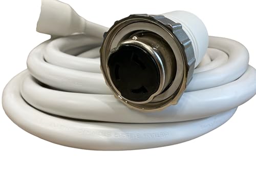 Amp Up 125/250 Volt 50 Amp Marine Shore Power Boat Cord 75' White