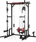 MAAFRI Strong and Versatile Power Cage with LAT PullDown Red+Black+Silver