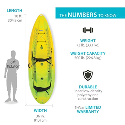 Lifetime Manta 100 Tandem Kayak with Paddles Yellow/Lime 10-Foot