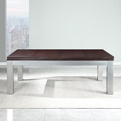 Playcraft Genoa 7' Slate Pool Table with Dining Top Walnut on Silver
