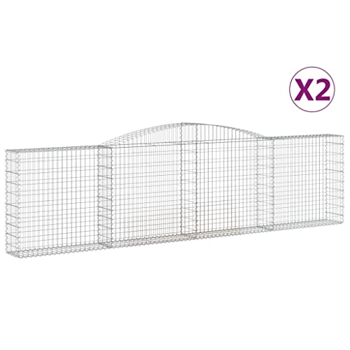 Arched Gabion Baskets 2 pcs Galvanized Iron for Outdoor Plants Self-Watering Pots White Black Other