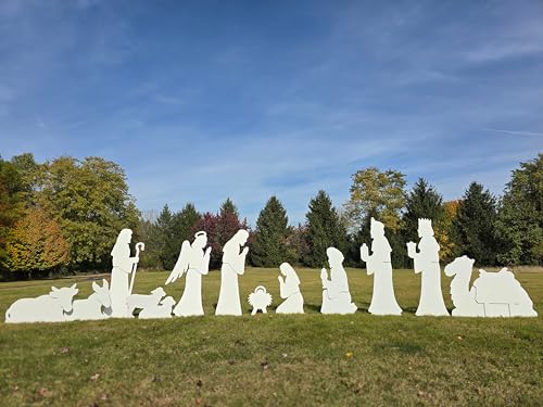 FrontYard Originals All-Weather Life Size Outdoor Nativity Display White