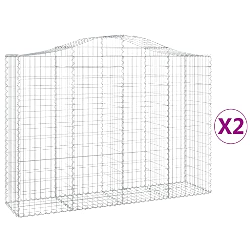 Arched Gabion Baskets 2 pcs Galvanized Iron Outdoor Plant Pots White Black Other