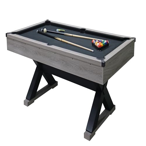 AiAigpt 84 Inch Pool Table Set with Billiard Accessories Rustic Grey
