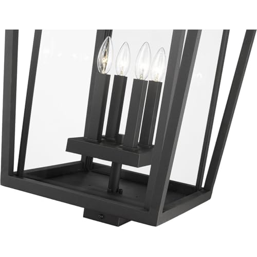 Z-Lite 4 Light Outdoor Post Mount Fixture Black