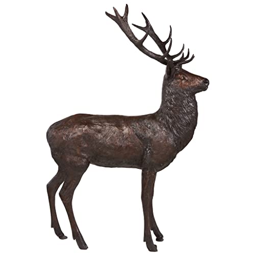 Design Toscano Standing Stag Deer Cast Bronze Garden Statue Brown
