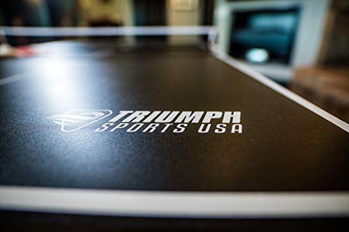 Triumph Sports Phoenix 7’ Billiard Table with Table Tennis Conversion Top Black Green
