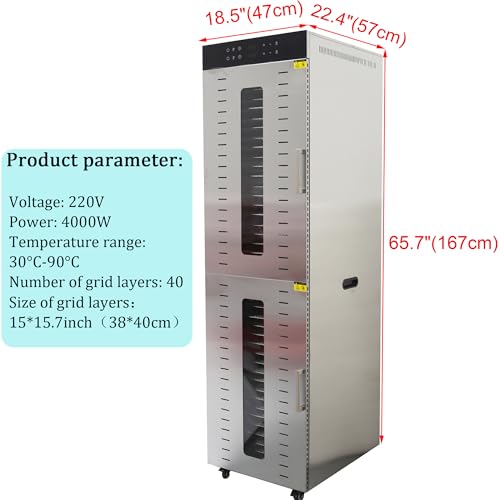 HQHAOTWU 40 Layers Stainless Steel Food Dehydrator Machine