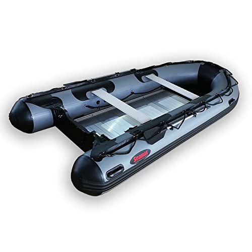 Seamax HD430 14 Feet Heavy Duty Inflatable Boat Max 9 Passengers 35HP Dark Grey