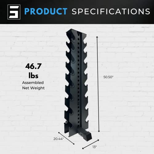 Synergy Custom Fitness 8-Tier Vertical Dumbbell Storage Rack - DBRK8 (Grey)