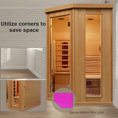 Smartmak Far Infrared Sauna Room 1 Person Canadian Hemlock Wooden