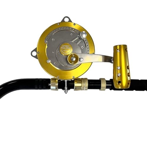 EAT MY TACKLE 130W 2-Speed Reel on 160-200lb Bent Butt Tournament Rod Black